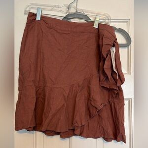 Free People Ruffle Wrap Mini Skirt